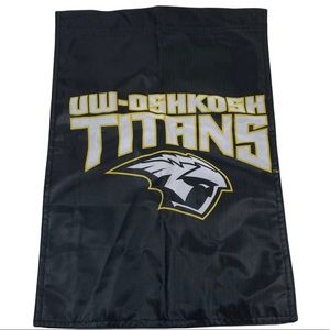 UWO Titans University Flag of Oshkosh Wisconsin University College Black Yellow